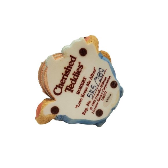 Cherished Teddies Robert Love Keeps Me Afloat #156272 1995‎ Rubber Ducky Bucket - Picture 5 of 6